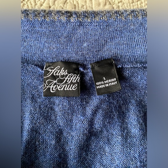 Saks 5th Ave Italian Merino Wool Sweater Size Lg - Picture 5 of 6